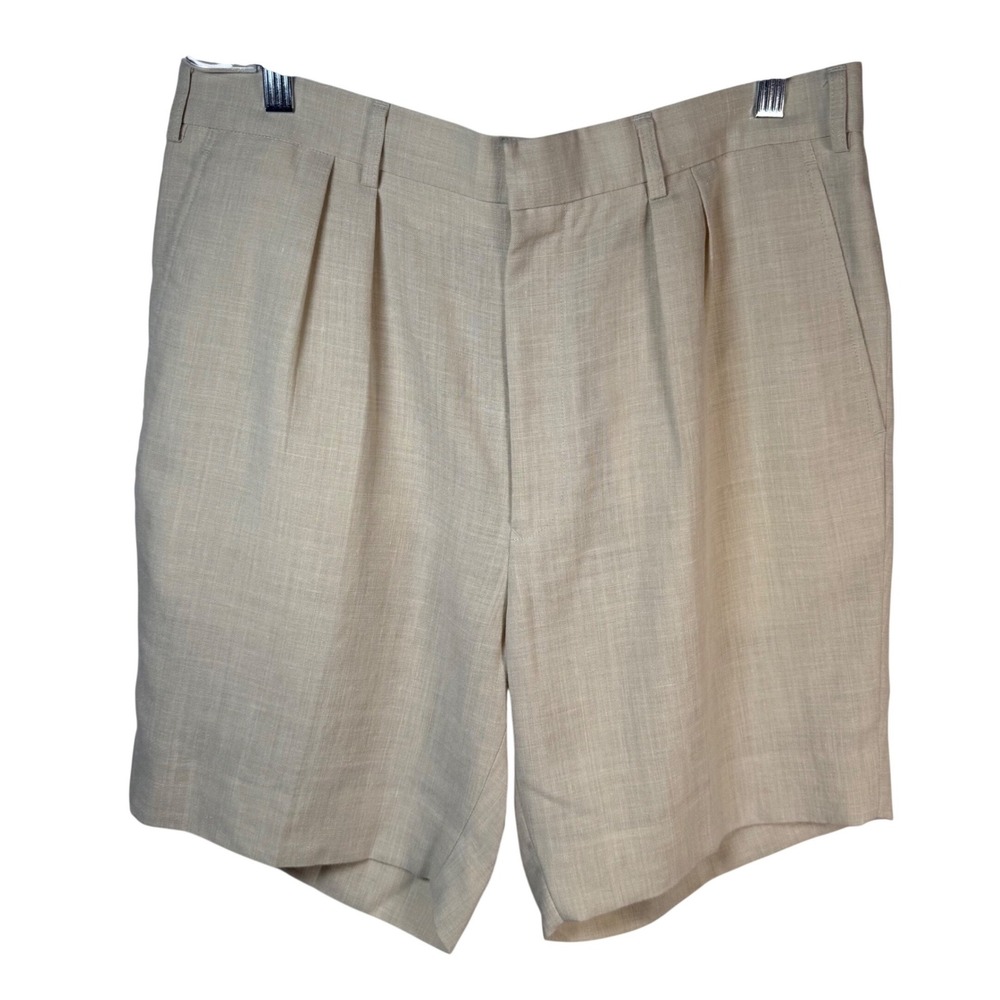 English Sports‎ Shop Bermuda Shorts Men 36 Beige 100% Cotton Islander Linen EUC